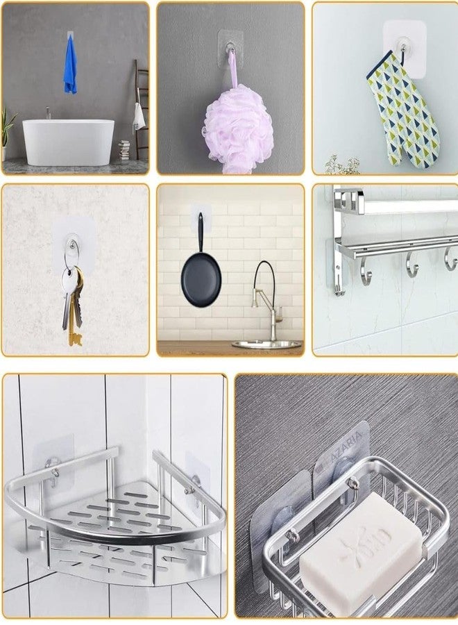 AZARIA Adhesive 20 Pack Heavy Duty Wall Hooks, Hooks for Wall Heavy Items, Wall Hooks for Hanging Strong 5kg, Wall Hanger Hook, Self Adhesive Wall Hooks, Without Drilling Nail Hook - Image 3